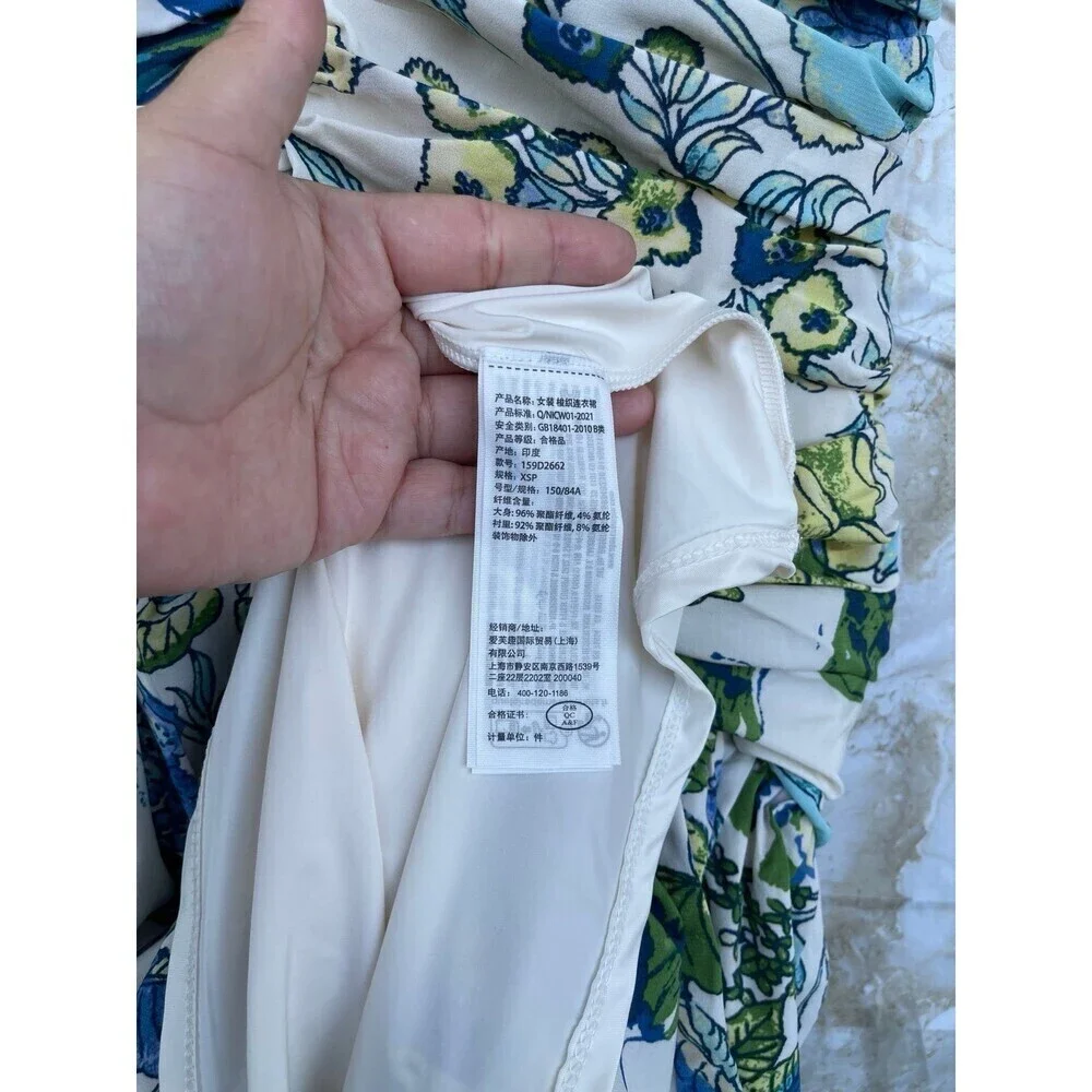 Abercrombie & Fitch High Neck Ruched Tiered Maxi Dress size XS